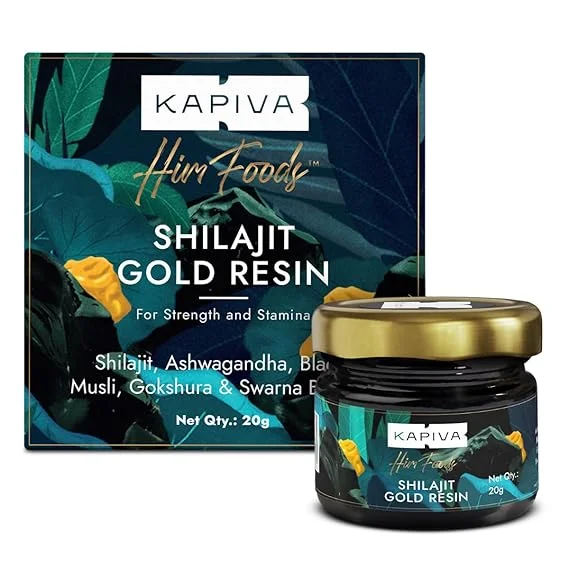 Ayurveda Swasthya Gold Shilajit Daily Wellness Resin Supplement 20g with High Fulvic Acid for Energy Immunity Stamina Vitality Ayurvedic Herbal Extract for Men and Women image 1