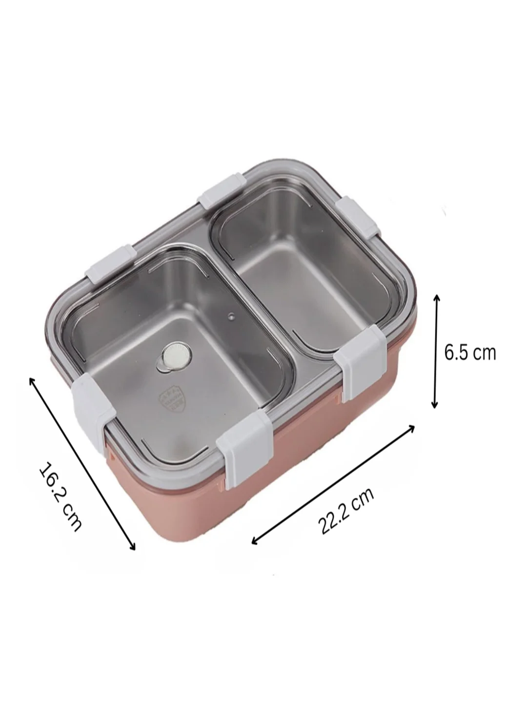 Stainless Steel Lunch Box 750 ml 2 Compartment Leakproof BPA Free 304 Grade Tiffin Box for Office Adults Kids with Spoon Chopsticks Pink image 3