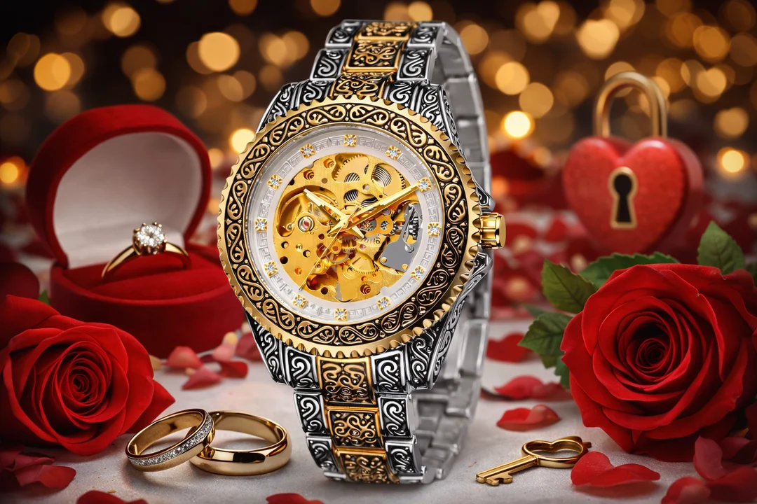 Forsining Automatic Mechanical Skeleton Watch for Men Open-Heart Gears Dial Transparent Case Back Self-Winding Analog Luxury Timepiece Stylish Wrist Watch No Battery Required image 6