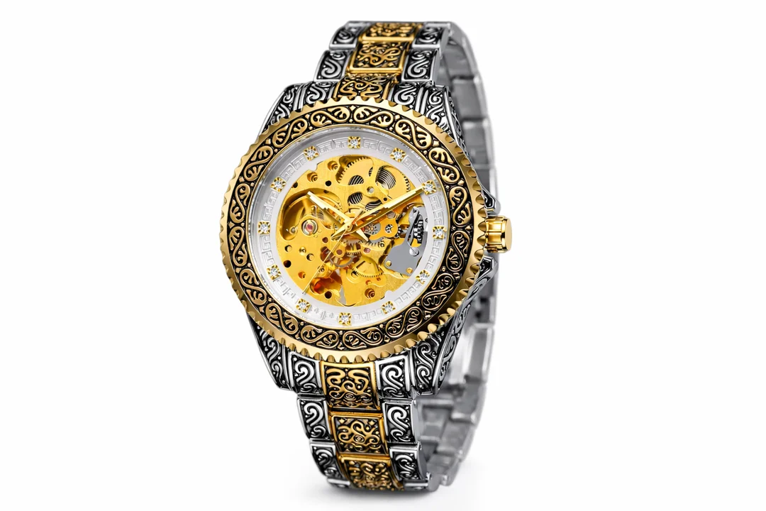Forsining Automatic Mechanical Skeleton Watch for Men Open-Heart Gears Dial Transparent Case Back Self-Winding Analog Luxury Timepiece Stylish Wrist Watch No Battery Required image 8