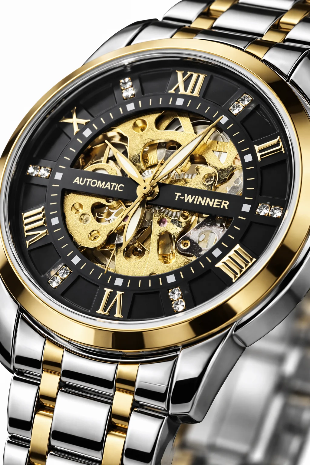 FORSINING Fully Automatic Mechanical Watch for Men with Open-Heart Working Gears Dial, Transparent Case Back, Luxury Skeleton Analog Wrist Watch No Battery Required image 2