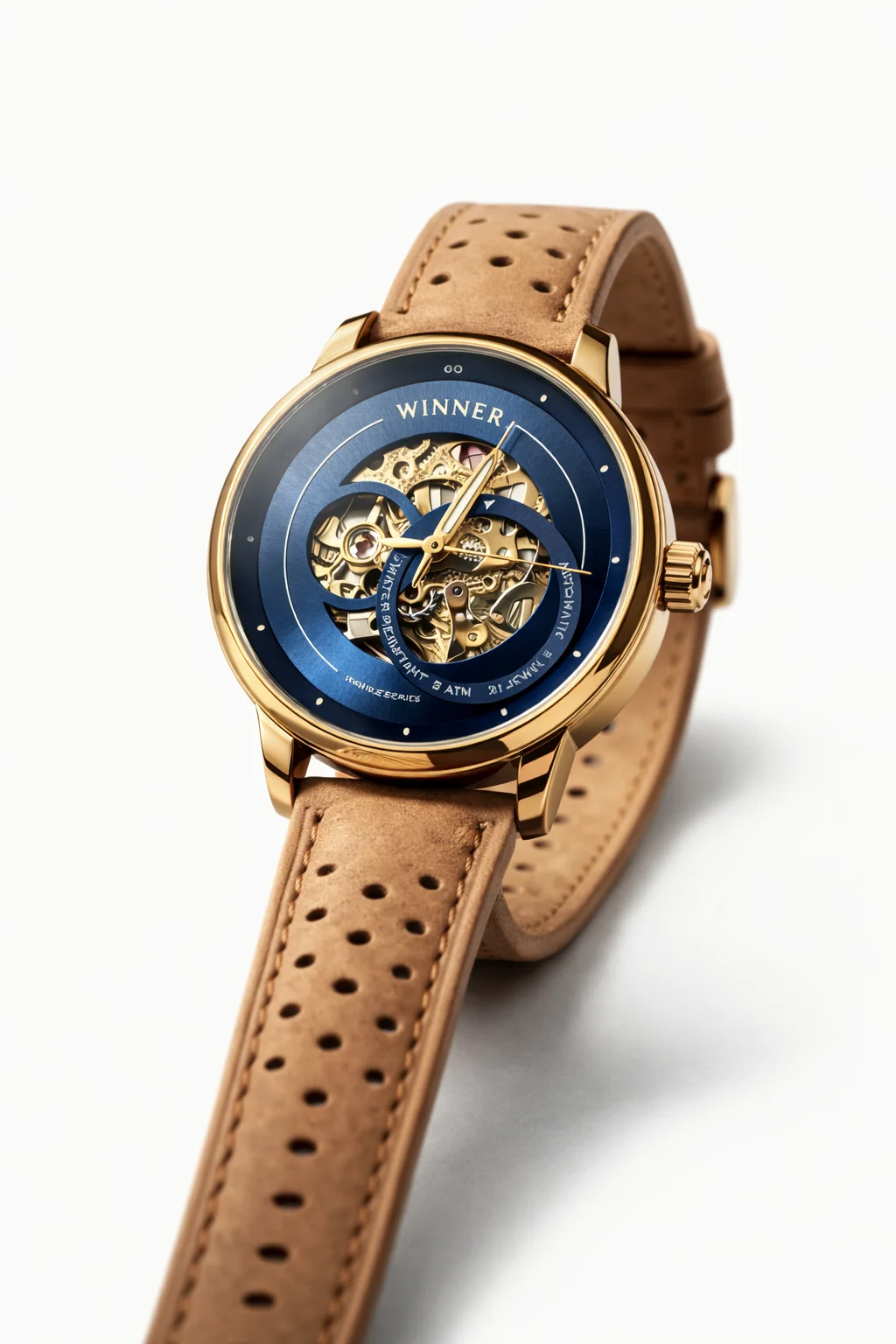 FORSINING Fully Automatic Mechanical Men’s Skeleton Watch with Open-Heart Working Gears Dial, Transparent Case Back, Luxury Analog Wristwatch No Battery image 1