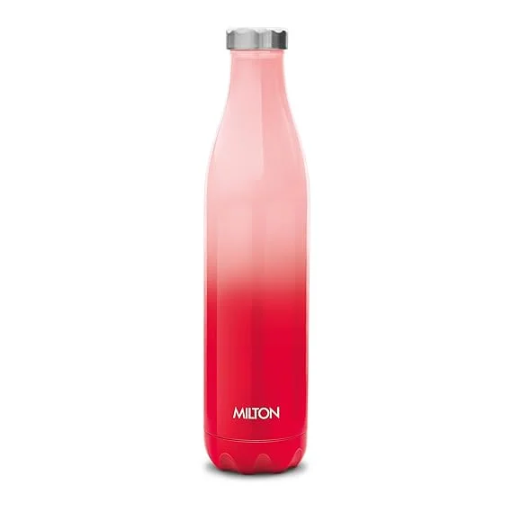 Milton Prudent 1000 ml Thermosteel Bottle | Water Bottle| 24 Hours Hot and Cold| Double Wall Vacuum Insulated | Water Bottles| Tea Flask/Coffee Flask for Sports| Travel| Red image 1