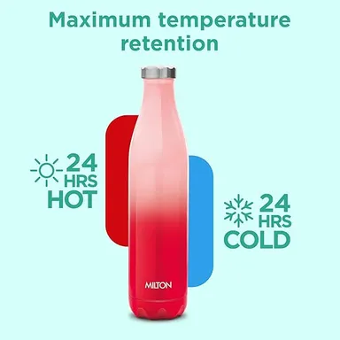 Milton Prudent 1000 ml Thermosteel Bottle | Water Bottle| 24 Hours Hot and Cold| Double Wall Vacuum Insulated | Water Bottles| Tea Flask/Coffee Flask for Sports| Travel| Red thumbnail 3