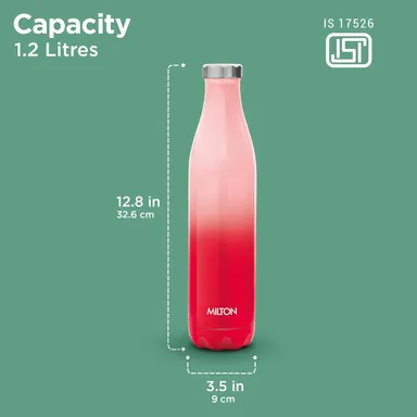 Milton Prudent 1000 ml Thermosteel Bottle | Water Bottle| 24 Hours Hot and Cold| Double Wall Vacuum Insulated | Water Bottles| Tea Flask/Coffee Flask for Sports| Travel| Red thumbnail 6