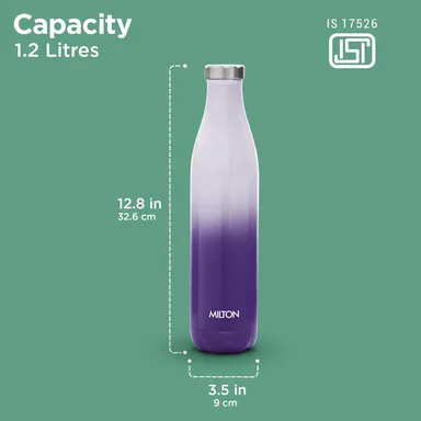 Milton Prudent 1000 ml Thermosteel Bottle, | Water Bottle| 24 Hours Hot and Cold| Double Wall Vacuum Insulated| Water Bottles| Tea Flask/Coffee Flask for Sports| Travel| Purple thumbnail 5