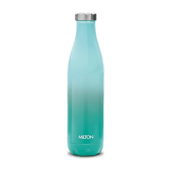 Milton Prudent Thermosteel Bottle| 1000 ml Water Bottle| 24 Hours Hot and Cold| Double Wall Vacuum Insulated| Water Bottles| Tea Flask/Coffee Flask for Sports| Travel| Aqua Green image 1