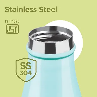 Milton Prudent Thermosteel Bottle| 1000 ml Water Bottle| 24 Hours Hot and Cold| Double Wall Vacuum Insulated| Water Bottles| Tea Flask/Coffee Flask for Sports| Travel| Aqua Green thumbnail 2