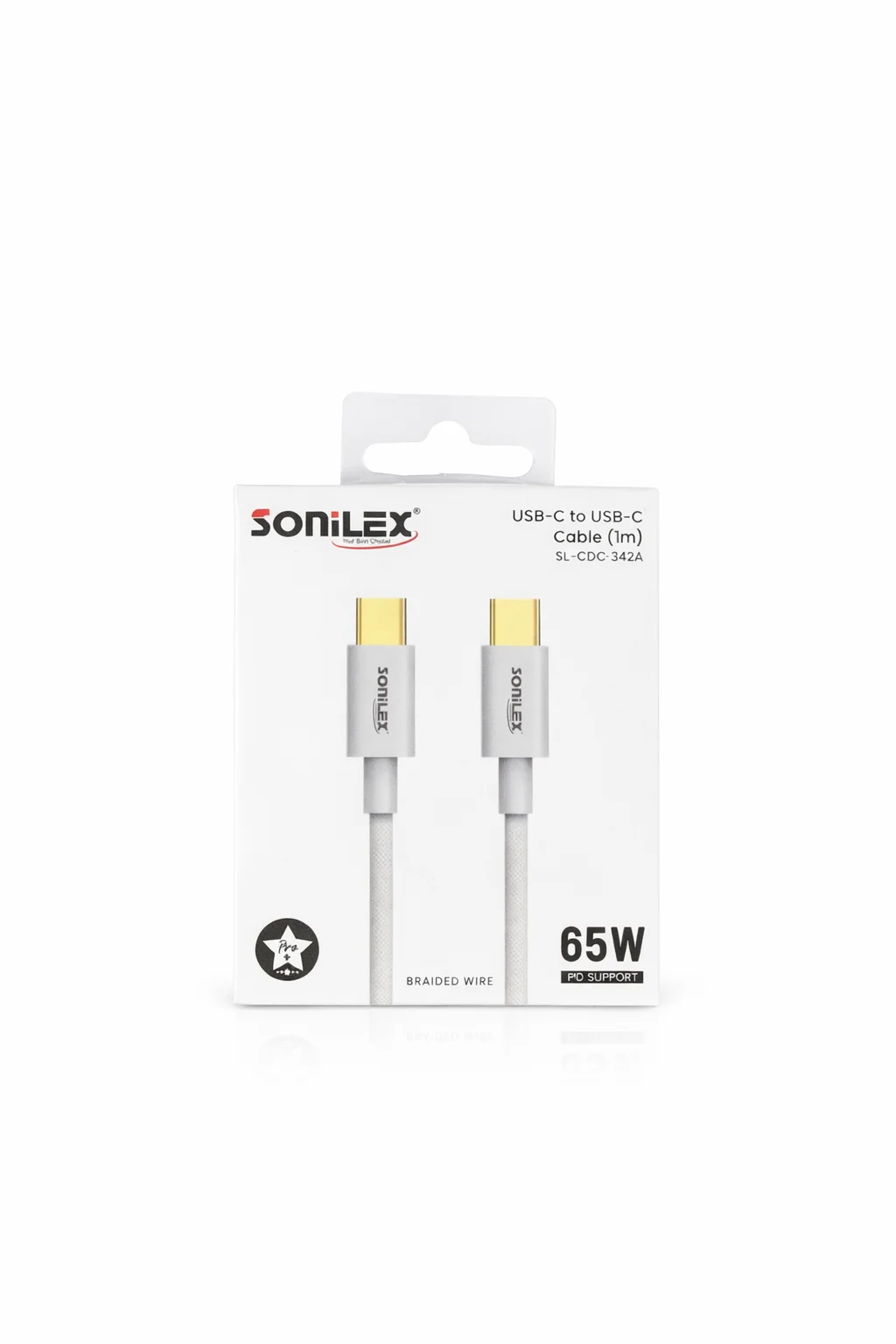 Sonilex 65W USB Type-C to Type-C Fast Charging Cable 1M | Braided Wire Durable PD Support for Smartphones| Laptops & Tablets image 1