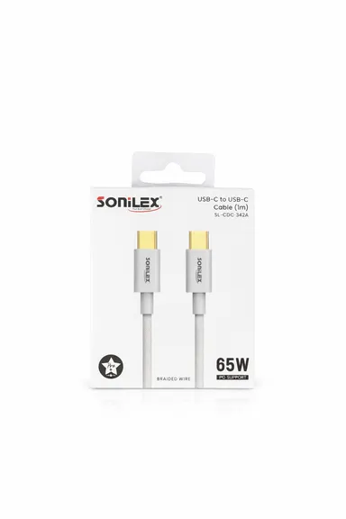 Sonilex 65W USB Type-C to Type-C Fast Charging Cable 1M | Braided Wire Durable PD Support for Smartphones| Laptops & Tablets