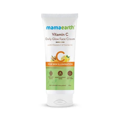 Mamaearth Vitamin C Daily Glow Face Cream With Vitamin C & Turmeric – 80 g | Daily Brightening Moisturiser for Radiant Skin thumbnail 0