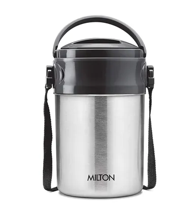 Milton Steel On 4 Tier Stainless Steel Lunch Box 360 ml Each PU Insulated Hot & Cold Tiffin for Office College Picnic Meal Prep, Silver thumbnail 3