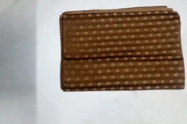 Sandal Brown Gold Butta Unstitched Blouse Piece | 1 Meter Soft Jacquard Fabric for Saree Blouse – Party & Daily Wear thumbnail 0