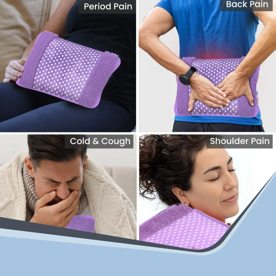 Electric Rechargeable Hot Water Pad 1L Gel Heating Bag for Pain Relief Back Knee Muscle Warmth Portable Heat Therapy Pad India image 2