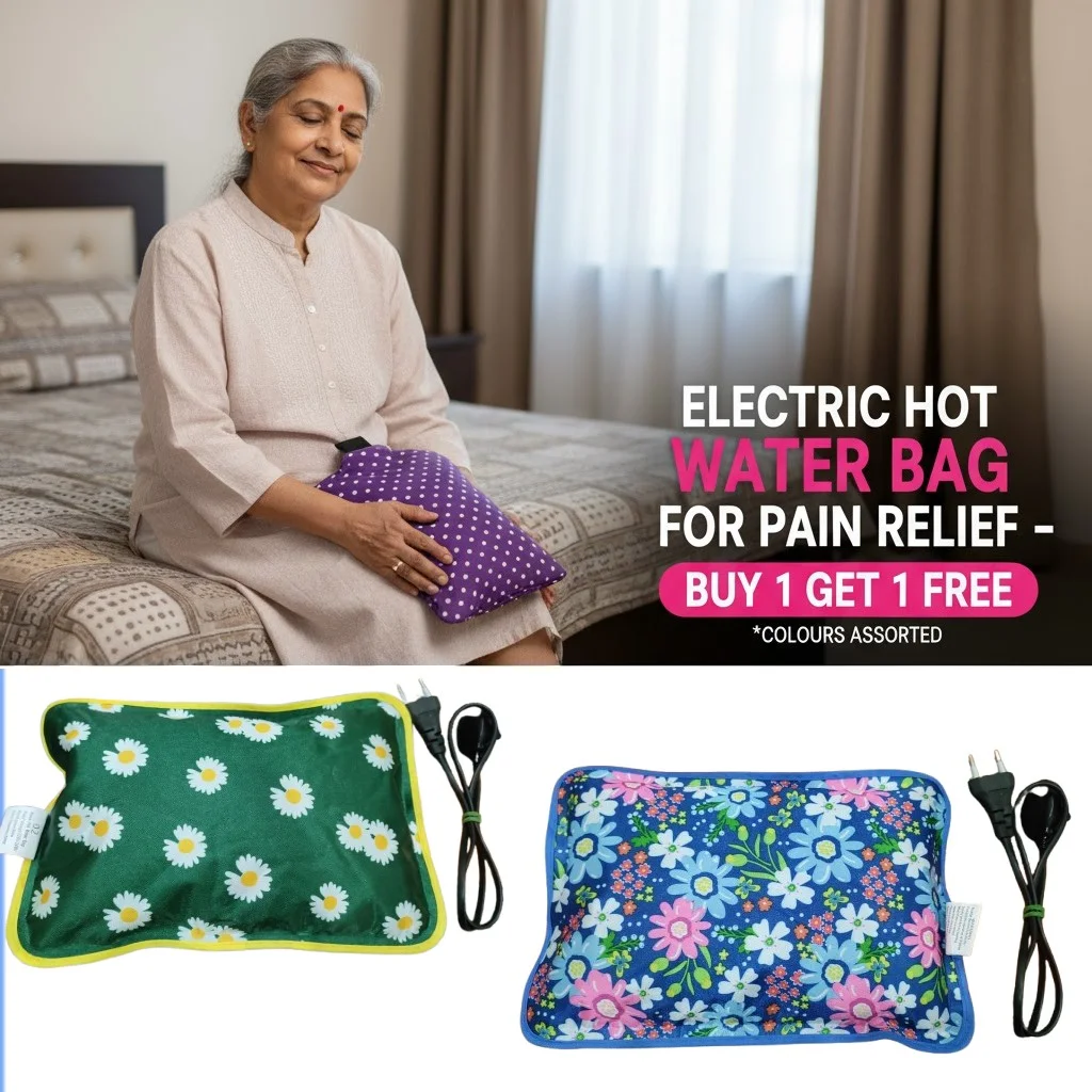 Electric PVC Portable Hot Water Pad Pack of 2 |Fast Heating Gel Heating Pads for Joint Pain Relief Winter Warmth Muscle Ache Therapy Therapeutic Electric Heat Bag India image 3