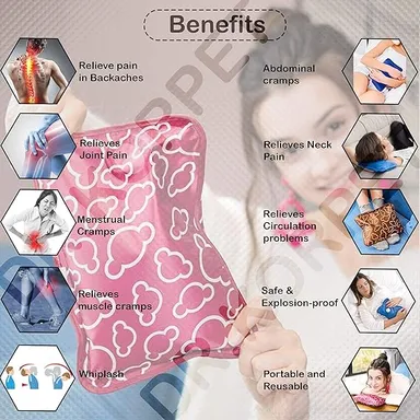 Electric Hot Water Pad PVC | Rechargeable Pain Relief Heating Pad for Back Knee Joint Pain | Leakproof Soft PVC Warm Compress Pad for Home Use in India thumbnail 1