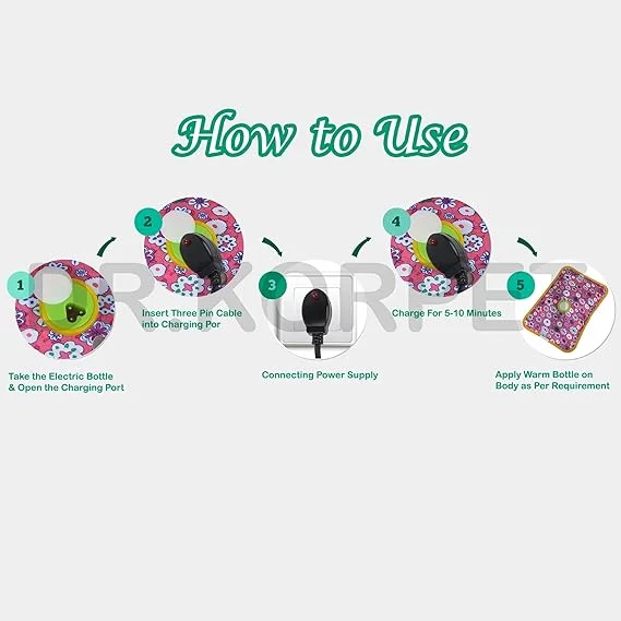Electric Hot Water Pad PVC | Rechargeable Pain Relief Heating Pad for Back Knee Joint Pain | Leakproof Soft PVC Warm Compress Pad for Home Use in India image 3