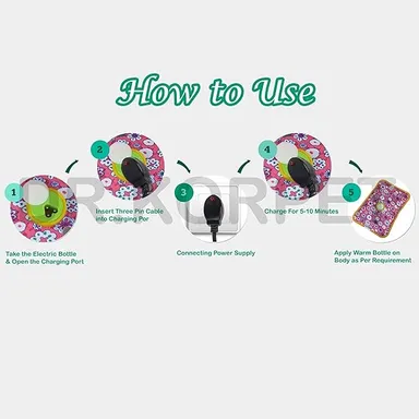 Electric Hot Water Pad PVC | Rechargeable Pain Relief Heating Pad for Back Knee Joint Pain | Leakproof Soft PVC Warm Compress Pad for Home Use in India thumbnail 2