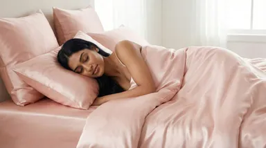 silk Pillow Cover for Bed Sleeping | Soft Breathable Cushion Cover with Zip Closure | Solid Colour Pillow Case for Home Hotel Use |Pack of 1| thumbnail 1