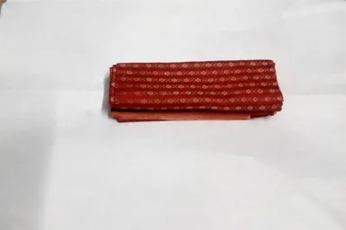 Premium Red Jacquard Unstitched Blouse Piece | 1 Meter Soft Self Design Fabric with Gold Butta | Party & Daily Wear thumbnail 0