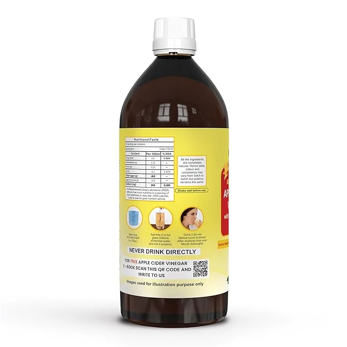 Dr Patkar's Apple Cider Vinegar with Mother Vinegar | Unfiltered & Undiluted | Suitable for Weight Loss & Improved Immunity With Mother 500ml image 2