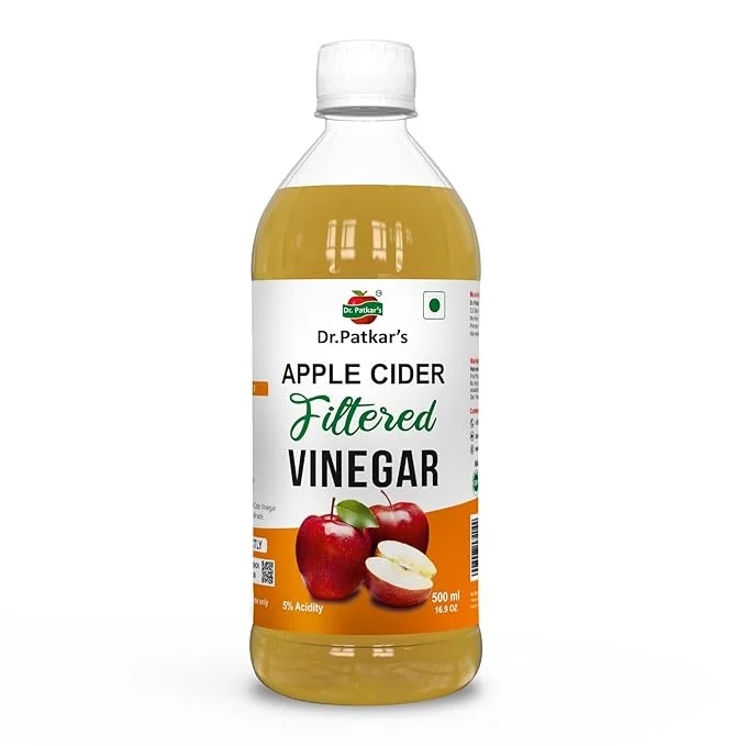 Dr. Patkar’s Filtered Apple Cider Vinegar 500ml | 5% Acidity | Detox Drink for Weight Loss | Vinegar for Cooking, Salad Dressing & Meat Marination image 1