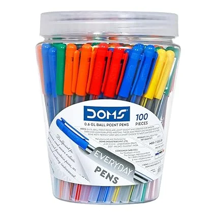 DOMS Everyday Ball Pen Blue Pack of 100 Pieces Smooth Writing Office School Stationery for Students Professionals Daily Use image 1