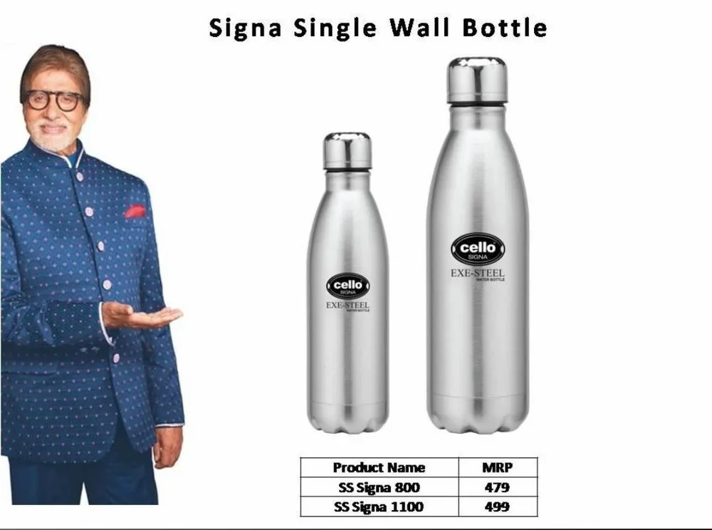 Cello Signa Exe-Steel Stainless Steel Water Bottle 800 ml | Leak-Proof Single Wall Steel Bottle for Office, School & Travel image 3