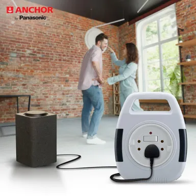 Anchor by Panasonic 6A 2‑Pin 8m Extension Flex Box with Handle & LED Indicator for Home & Office (Model 5219) thumbnail 3