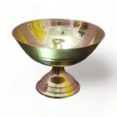 Brass Diya Pital Jyot Diva for Puja – Pure Brass Oil Lamp Deepak Light, Traditional Aarti Diya Decor for Home Temple (Golden Finish)