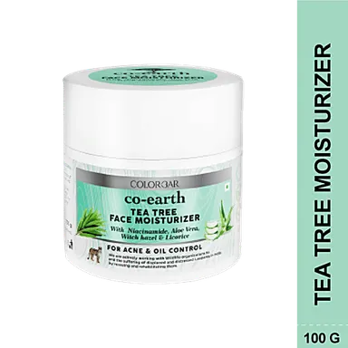 Co-Earth Tea Tree Face Moisturizer for Acne-Prone and Oily Skin | Oil Control Hydrating Non-Comedogenic Cream for Clear| Healthy Skin thumbnail 0