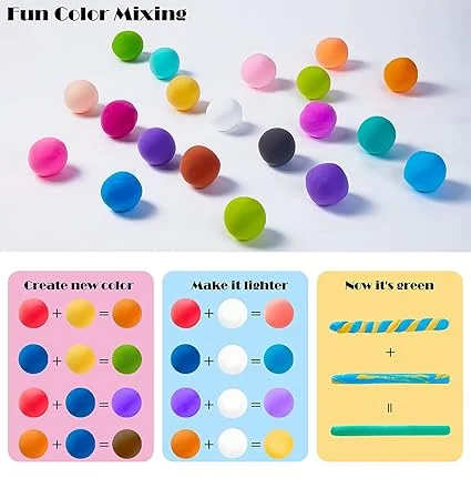 Clay for Kids and Hobbyists | Buy 1 Get 1 Free | Multiple Vibrant Colours | Non-Toxic, Soft, Mouldable Creative Craft Clay for Fun & Learning image 3