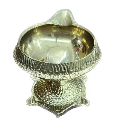 Brass Handmade Kuber Tortoise Diya Oil Lamp 2.5 Inch | Vastu Good Luck Puja Diya, Small Decorative Brass Diya for Home Temple thumbnail 3