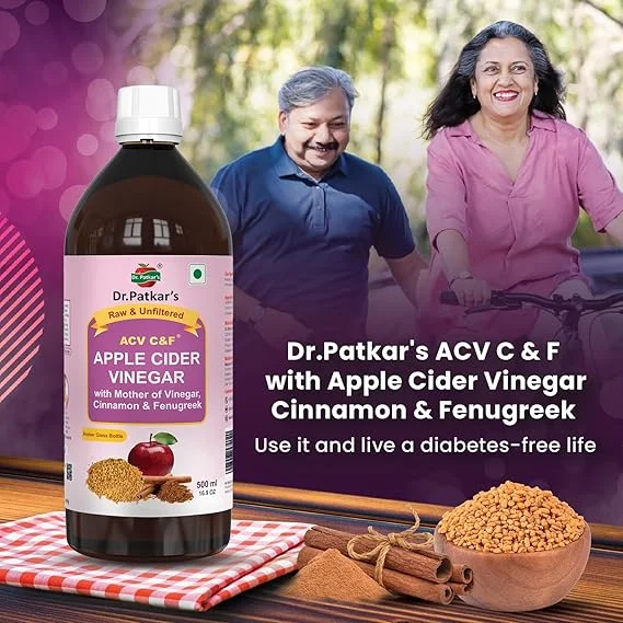 Dr. Patkar's Apple Cider Vinegar with Cinnamon & Fenugreek | Unfiltered & Undiluted | Suitable for Sugar Control with Improved Immunity & Lowers Bad Cholesterol (With Mother) 500ml image 4