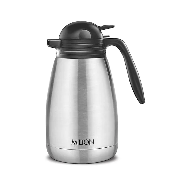 Milton Thermosteel Carafe 1500 ml Stainless Steel Double Walled Vacuum Insulated Flask with Lid and Handle | Hot Cold Retention Leak Proof Easy Carry image 1