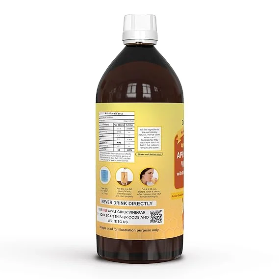 Dr. Patkar's Apple Cider Vinegar With Honey | Unfiltered & Undiluted | Suitable for Weight loss with Improved Immunity | Weight management With Mother500ml image 3
