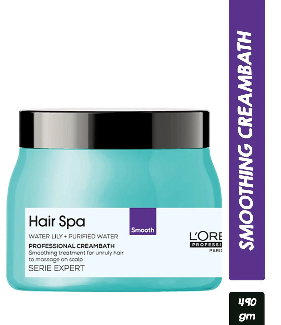 L’Oreal Professionnel Hair Spa Smoothing Creambath 490 g | Salon Smoothness Hair Mask for Frizz Control, Soft & Shiny Hair image 1