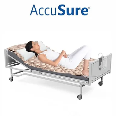 AccuSure Medical Anti Decubitus Air Mattress with Quiet Air Pump and Bubble Pressure Relief Pad for Bedsore Prevention Elderly Patients & Bedridden Care Support PVC Inflatable Air Bed for Home Hospitals