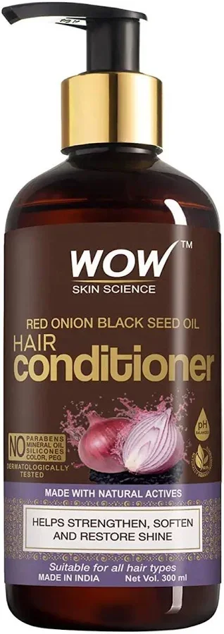 WOW Skin Science Red Onion Black Seed Oil Conditioner 300 ml | Deep Nourish Hair Conditioner For Stronger Softer Shiny Hair India image 2