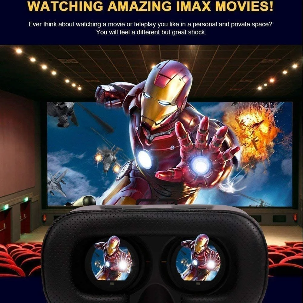 MOTOHUB VR BOX HD Virtual Reality Headset with Bluetooth Controller Universal Smartphone VR Goggles Compatible with iPhone Android | 3D VR Glasses for Movies Games TV Immersive Experience 4–6.5 inch image 5