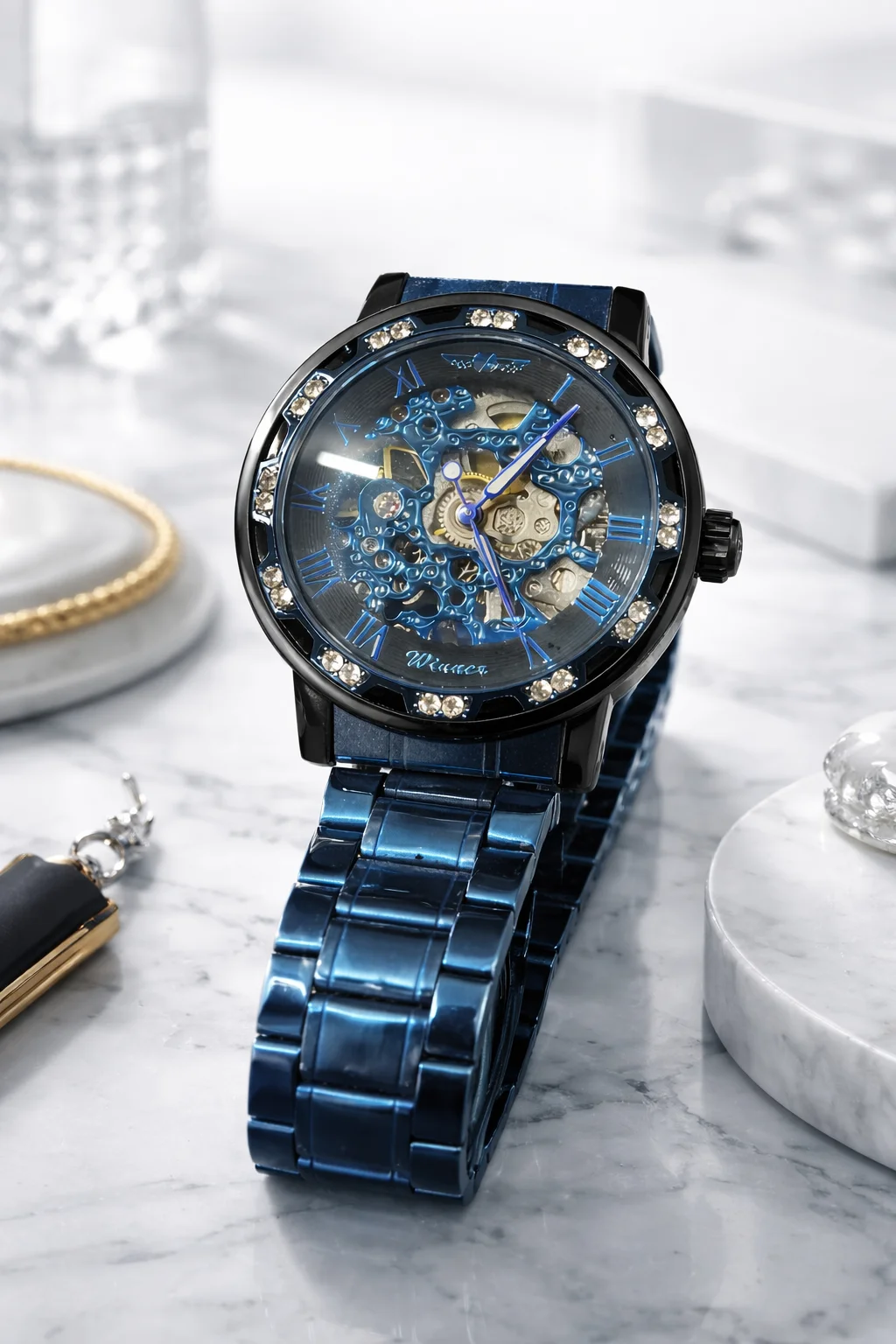 FORSINING Fully Automatic Mechanical Watch for Men with Open-Heart Working Gears Dial, Transparent Case Back, Luxury Skeleton Analog Wrist Watch No Battery Required image 8