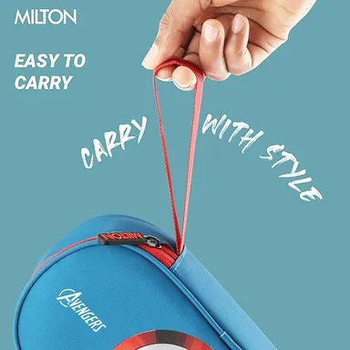 MILTON Marvel Power Bite Tiffin Box for School with 2 Stainless Steel Container and Jacket | Leak-Proof, Food Grade| Odour Proof I Lunch Box for Kids Boys| Girls with Clip Lock Lid|320 ml Each|Blue thumbnail 4