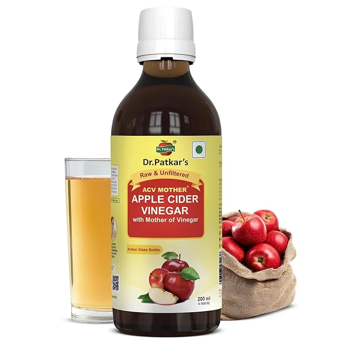 Dr. Patkar's Apple Cider Vinegar with Mother Vinegar | Unfiltered & Undiluted | Suitable for Weight Loss & Improved Immunity With Mother|200ml image 1
