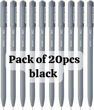Houser XO Ball Pen Pack of 50pcs 30 Blue + 20 Black| Smooth and Soft Writing Pens for Office, School| Home Use thumbnail 1