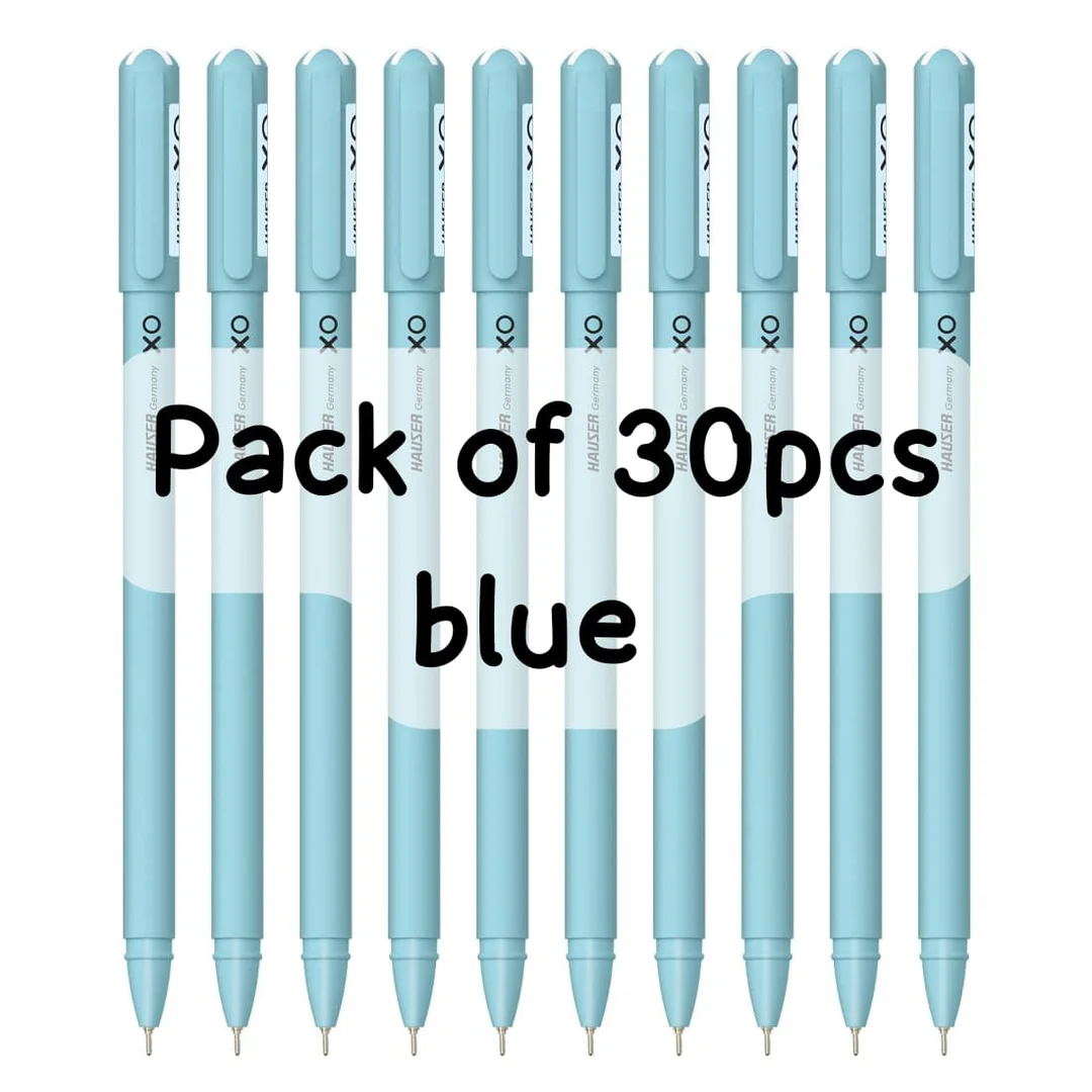 Houser XO Ball Pen Pack of 50pcs 30 Blue + 20 Black| Smooth and Soft Writing Pens for Office, School| Home Use image 1