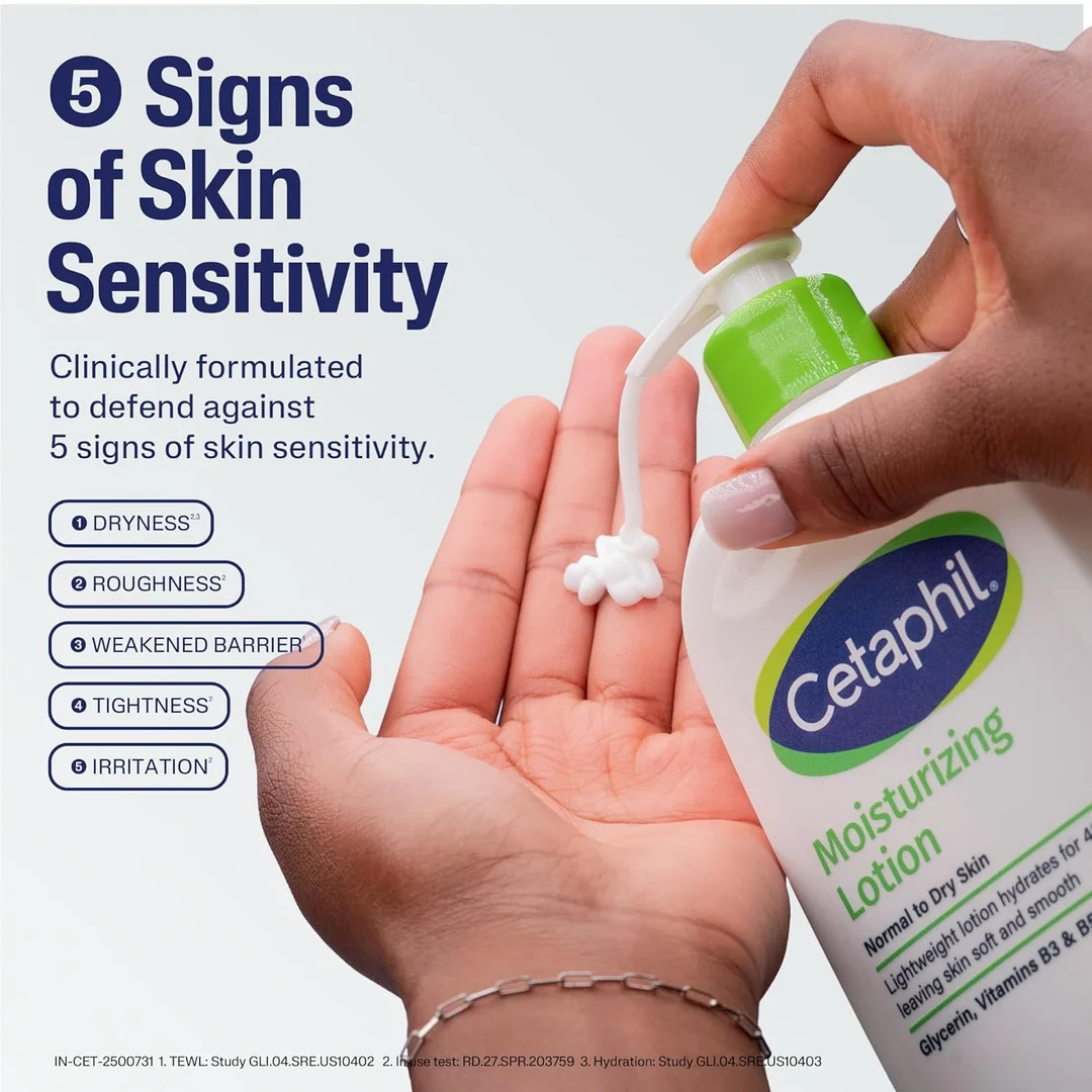 Cetaphil Moisturising Lotion 250 ml for Face & Body Normal to Dry Sensitive Skin Lightweight Long-Lasting Hydration Niacinamide B5 B3 Glycerin image 3