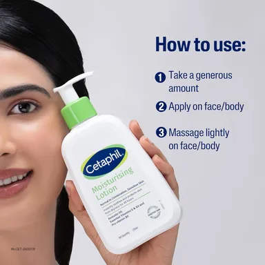 Cetaphil Moisturising Lotion 250 ml for Face & Body Normal to Dry Sensitive Skin Lightweight Long-Lasting Hydration Niacinamide B5 B3 Glycerin thumbnail 7