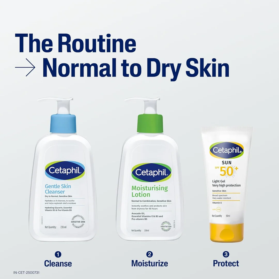 Cetaphil Moisturising Lotion 250 ml for Face & Body Normal to Dry Sensitive Skin Lightweight Long-Lasting Hydration Niacinamide B5 B3 Glycerin image 9