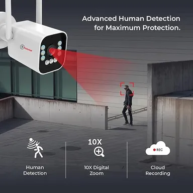 Trueview 3MP 1296P HD 4G SIM Bullet CCTV Security Camera with Colour Night Vision | 9 IR LED, IP66 Waterproof Outdoor Surveillance thumbnail 1
