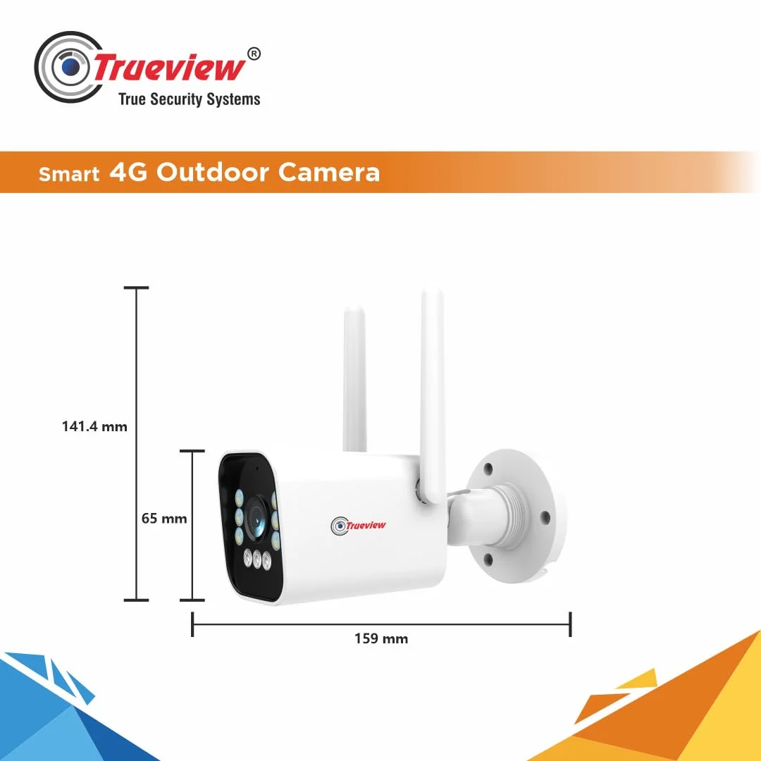 Trueview 3MP 1296P HD 4G SIM Bullet CCTV Security Camera with Colour Night Vision | 9 IR LED, IP66 Waterproof Outdoor Surveillance image 6